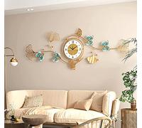 HUIBBGO Wall Clocks Living Room Study Ginkgo Leaf,Wall Clock Metal Silent Wall Clock Decoration,Modern 3D Art Roman Numeral Clocks,A