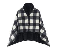 HUIBBGO Wheelchair Blanket Winter Warm Cover, Thickening Shawl Legs Warmer with Hood Ponchos Adult Checkered Winter Wheelchair Blanket, Wheelchair Accessory