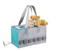 HUIBOHOU Carrying Case for Toniebox Starter Set and Accessories, Felt Organizer Bag for Toniebox Audio Player and Figurine,Travel Carrying Bag with Handle for Toniebox & Accessories. (Blue)