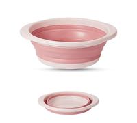 HUIBOHOU Folding Hand Wash Basin Multi-Functional Collapsible Washing Up Bowl Portable Washbasin Outdoor Travel Water Storage Basin (Pink, 21cm Dia, 7.5cm H)