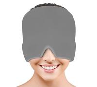 HUIBOHOU Migraine Relief Cap, Reusable Cold Hot Therapy Migraine and Headache Relief Cap, Gray, 200g