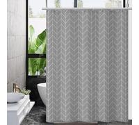 HUIBOHOU Shower Curtain - Solid Colour Fabric Shower Washable Curtain Mould Resistant and Water Repellent,180 * 200cm (Mixed Grey, 180 * 200cm)