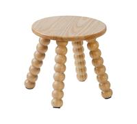 HuiDao Solid Wooden Step Stool for Kids Adults, 10 inch Short Chair Perfect Matched Sensory Table, Sturdy and Versatile Foot Stool for Bathroom, Kitchen, Bedroom, Plant Stand Natural (1, Burlywood)