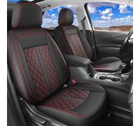 Huidasource 2022-2025 Frontier Seat Covers Front Pair, Full Coverage Waterproof Faux Leather Seat Cover for Nissan Frontier S SV PRO-X PRO-4X SL, Cupholder Compatible(Front Pait/Black&Red)