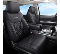 Huidasource Dodge Ram Seat Covers Full Set, Full Coverage Waterproof Leather Truck Seat Cushion Protector Custom Fit for 2009-2018 Ram 1500, 2010-2023 2500/3500 Crew Mega Cab(Full Set/Black)