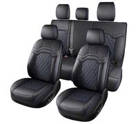 Huidasource Seat Covers for Chevy Silverado/GMC Sierra, Chevy Silverado 1500 Seat Covers, 1500 2007-2013&2019-2026, 2500HD 3500HD 2020-2026 Crew Double Extended Cab Nappa Leather Covers(Full Set/Blue)