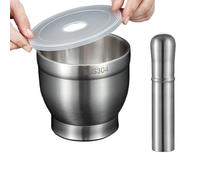 HUIFACAI Efficient Mortars and Pestle Set Food Grinder Pills Crusher Spices Grinder 304Stainless Steel for Kitchen