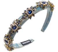 HUIFACAI Embroidery Rhinestones Headband for Women Aesthetic Hairhoop Casual Wear Headband with Crystal Flower Elegant Hairband