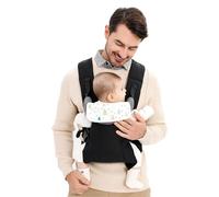 Huifen Adjustable Baby Carrier, 4-in-1 Baby Wraps Carrier Newborn Essentials Hands Free Baby Sling Carrier with Saliva Towel Baby Gifts Baby Hip Seat Carrier Newborn to Toddler 6-33 lbs (Black)
