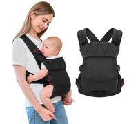 Huifen - Breathable Mesh Baby Carrier, Ergonomic Design, with Head Support and Adjustable Sling for Newborn and Toddler, Baby Carrier 7-45 lbs (Black)
