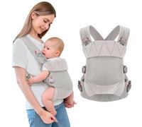 Huifen - Breathable Mesh Baby Carrier, Ergonomic Design, with Head Support and Adjustable Sling for Newborn and Toddler, Baby Carrier 7-45 lbs (Gray)