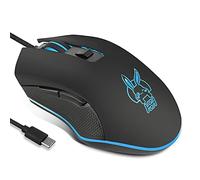 Huifen Wired USB C Gaming Mouse, Silent RGB Gaming Mice 7 Colors Backlit, 2400 DPI, Type C RGB Wired Mouse Gaming for Office Home PC and Notebook and All Type-C Device (Black)