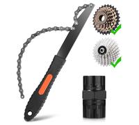Huifoo Chain Whip, Sprocket Puller, Coil Puller Kit, 2 in 1 Universal Freewheel Remover Tool for 5-12 Speed Cassette, Universal Bicycle Cassette Removal Tool