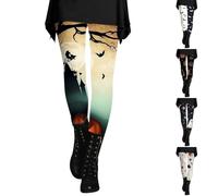 HUIFUAO Bloody Leggings for Women Scary Ghost Pumpkin Yoga Pants Plus Size Halloween Costumes Bat Print Bottoms High Waist Trousers Sport Gym Tights Funny Festival Clothes (White, S)