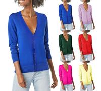 HUIFUAO Cashmere Cardigans for Women Oversized V Neck Knitwear Dressy Button Down Sweaters Cardigans Autumn Basic Soft Long Sleeve Lightweight Outerwear Jumper (Yellow, L)