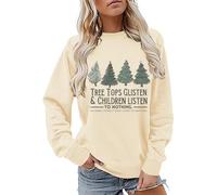 HUIFUAO Christmas Sweatshirts for Women - 2024 Womens Christmas Sweatshirt Long Sleeve Pullover Tops - Daily Deals Of The Day - Prime Today