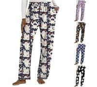 HUIFUAO Costume Women for Halloween Ghost Pumpkin Pajama Bottoms Funny Halloween Pj Scary Bat Spider Print Trousers Plus Size Elastic Waist Festival Pants Clothes with (A04-Dark Gray, XL)