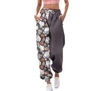 HUIFUAO Cute Halloween Outfits for Women Funny Ghost Pumpkin Joggers Scary Halloween Sweatpants Plus Size Bat Trousers Elastic Waist Pants Festival Sport Gym Tracksuit Bottoms (Grey, S)