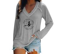 HUIFUAO Ghost Shirt Women Scary Ghost Pumpkin Tops Plus Size Halloween Costumes Cute Black Cat Shirts V Neck Long Sleeve Pullover Festival Clothing Outfits (Z11-Grey, XXXXL)