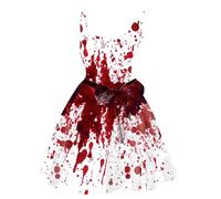HUIFUAO Halloween Fancy Dress Women Scary Bloody Fancy Dress Plus Size Halloween Costumes Sleeveless Evening Party Horror Festival Cosplay Outfits Clothes (A01 Red, XXXL)