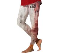HUIFUAO Halloween Tights for Women UK Scary Bloody Help Me Yoga Pants Funny Halloween Costumes High Waist Bottoms Leggings Gym Sport Skinny Trousers (Red #1, XXXL)