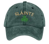 HUIFUAO Slainte St Patricks Day Baseball Cap for Women Men Funny Embroidered Shamrock Print Irish Hat Unisex St Paddys Day Trucker Hat Vintage Trendy Ireland Lucky Clover (Green, One Size)