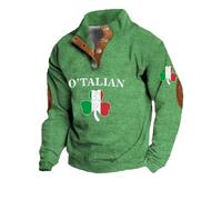 HUIFUAO St Patricks Day Sweatshirt Men Clover Sweatshirt Lucky Irish Green St Patrick Day Tops Men Long Sleeve Shamrock Pullover (Z08 Green #2, XL)