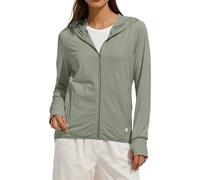 HUIFUAO Women UPF 50 Sun Protective Jacket Long Sleeve Uv Shirts Summer Ice Silk Cooling Breathable Lightweight Zip Up Hoodie with Pockets Removable Brim (Z02-Green, XXL)