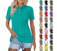 HUIFUAO Women's Polo Shirts Plus Size Short Sleeve Golf Tops Tennis Gym Sports Vest 3 Button Shirt Blouse Summer Dressy Tank (Z01-Dark Blue, L)