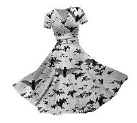 HUIFUAO Womens Vampire Halloween Costume Scary Bloody Fancy Dress Plus Size Halloween Dress V Neck Short Sleeve Evening Party Spooky Festival Cosplay Outfits Clothes (A06-Grey, XXXXXL)