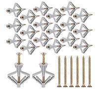 Huiguli 100 Pcs Plasterboard Rawl Plugs (50 Wall & 50 Screws), Heavy Duty Fixings, Sturdy with Cold-Rolled Steel Screws, Hollow TV Bracket 36 x 13mm