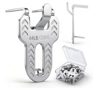 Huiguli 20 Pack Heavy Duty Picture Hanging Claws for Plasterboard Walls, No Nails No Drill Metal Hooks, Easy Tool-Free Installation for Frames, Art, Canvas & Home Decor (44lb)