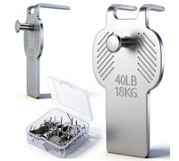 Huiguli 20 Pack Heavy Duty Picture Hanging Claws for Plasterboard Walls, No Nails No Drill Metal Hooks, 40lb Load Capacity, Easy Tool-Free Installation for Frames, Art, Canvas & Home Decor