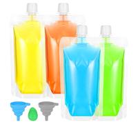 Huiguli 30 Pcs 250ml Clear Reusable Drink Pouches, Leak-Proof BPA Free Liquid Bags for Hot & Cold Beverages - Ideal for Festivals, Parties, Travel, Sports, Picnic, School