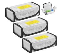Huiguli 3PCS Lipo Battery Safe Bag, Fireproof Explosion-proof Lipo Battery Bag, Battery Safety Protection Bag for Storage Charging, 18.5 * 8 * 6cm