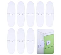 Huiguli 8 PCS Child Safety Cupboard Locks, Baby Proof Safety Locks with Strong Adhesive, Child Locks for Cabinet Drawer Refrigerator Toilet, White, No Drilling Required