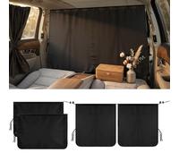 Huiguli Car Divider Privacy Curtains 4 Pcs, Universal Blackout Window Covers for Front Rear Side Windows, Removable Partition Curtain for Car SUV Van Camping Travel Nap Sleeping
