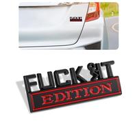 Huiguli Fuck it Car Emblem,Car Exterior Emblems Badgee 3D Sticker Decall, Fuck-IT Edition Emblem 3D Fender Badge Decal, 3D Fender Badge Decal Car Truck Replacement, Fit for All Cars (Black/Red)
