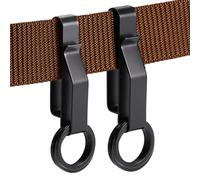 Huiguli Heavy Duty Belt Key Holder, 2 PCS Tactical Key Holder Clip, Thickened Stainless Steel Black Men Keychain for Police and Fire Agencies Fits 1.5 Inch - 2.25 Inch Belt