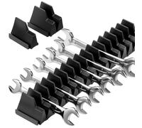 Huiguli Magnetic Spanner Organiser for 48 Spanners, 20-Piece Black Tool Holder for Efficient Tool Box Storage, Wall-Mounted to Save Space