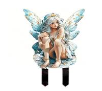 HUIHTG Garden Stake, 2D Flat Acrylic Fairy Garden Decor Panel, Elf Yard Sign for Outdoor Indoor Yard Lawn Plants Pots, Fairy Garden Accessories (Style E)