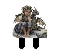HUIHTG Garden Stake, 2D Flat Acrylic Fairy Garden Decor Panel, Elf Yard Sign for Outdoor Indoor Yard Lawn Plants Pots, Fairy Garden Accessories (Style G)