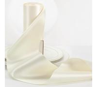 HUIHUANG 4 inch Wide Satin Ribbon Ivory Solid Color Double-Faced Satin Ribbon Thick Ribbons for Wedding Chair Sash Wedding Decor Large Bows Making Flower Bouquet Sewing Crafts -10 Yards/Roll
