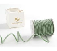 HUIHUANG Moss Green Velvet Ribbon 1/8 inch x 50 Yards Thin Velvet Ribbon Single Face Vintag Narrow Ribbon for Gift Wrapping, Christmas Ornaments, Invitations, Tags, DIY Crafts, Fall Decoration