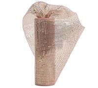 HUIHUANG Rose Gold Mesh Ribbon Poly Deco Mesh 10 inch Rolls, Decorative Mesh Ribbon with Gold Wide Foil for Christmas Wreaths Supplies, Swags, Christmas Tree Decoration, Wedding, Garland and Bows