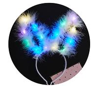 huihuay LED Bunny Ears Headband Light Up Rabbit Ears Headpiece for Girl Adults Christmas Party Decorations Cute Hair Accessory