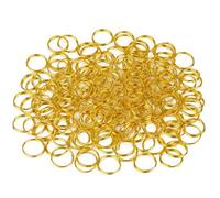 HUIHUIBAO 100 Pieces 10mm Split Rings Smooth Round Edge Key Chain Rings Double Loops Jump Rings for Jewelry and Crafts Making Wind Chimes Costuming Ornaments (Gold)