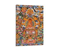 HUIHUO Exotic India Life of Buddha Tibetan Thangka Poster Canvas Wall Art Prints Poster Gifts Photo Picture Painting Posters Room Decor Home Decorative 12x18inch(30x45cm)