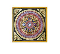 HUIHUO Tibetan Om Mane Padme Hum Mantra Mandala Thangka Poster Canvas Wall Art Prints Poster Photo Picture Painting Posters Room Decor 12x12inch(30x30cm)