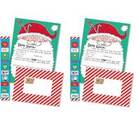 HUIISUOC Set of 2 Rachel Ellen Letters to Santa Writing Paper, Envelopes & Stickers Set